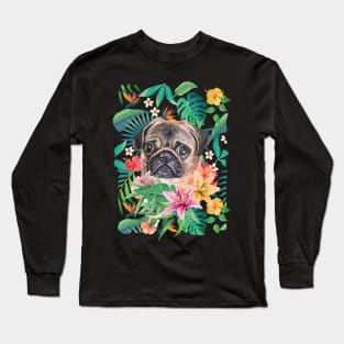 Tropical Pug 8 Long Sleeve T-Shirt